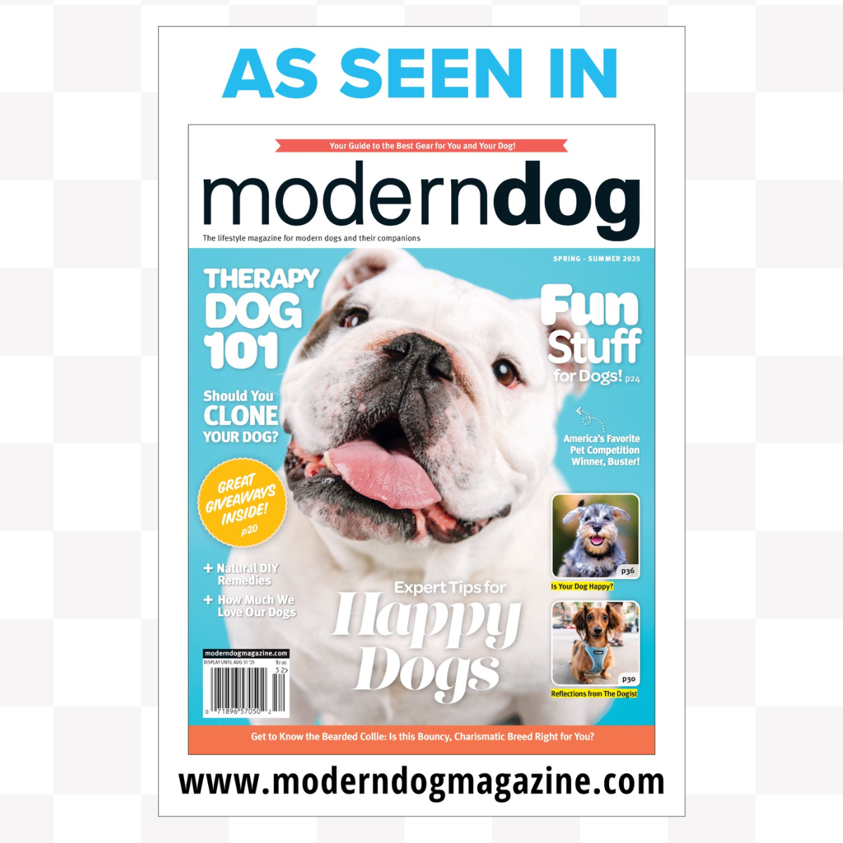 Up Dog Magnetic Harness as seen in modern dog magazine
