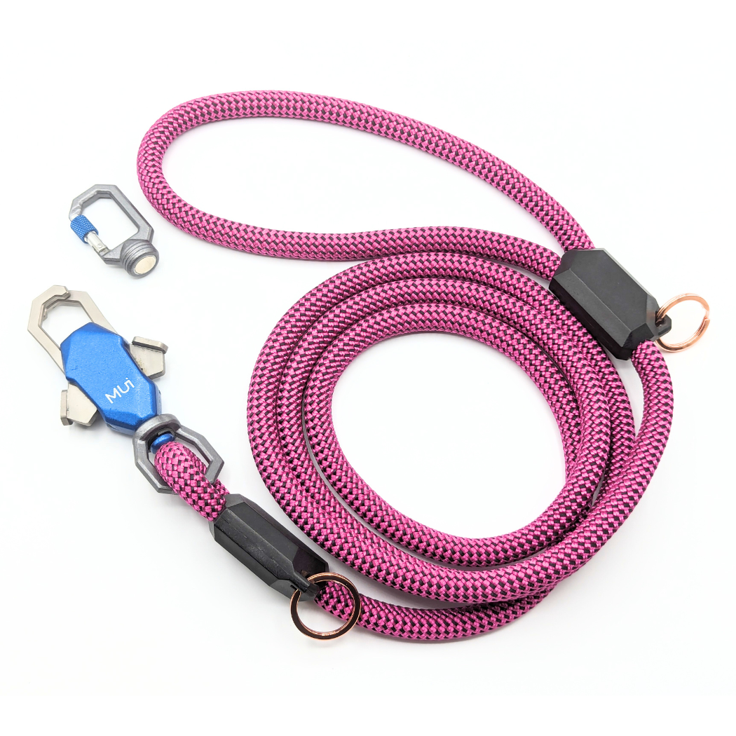 Durable dog leash made from mountain climbing rope
