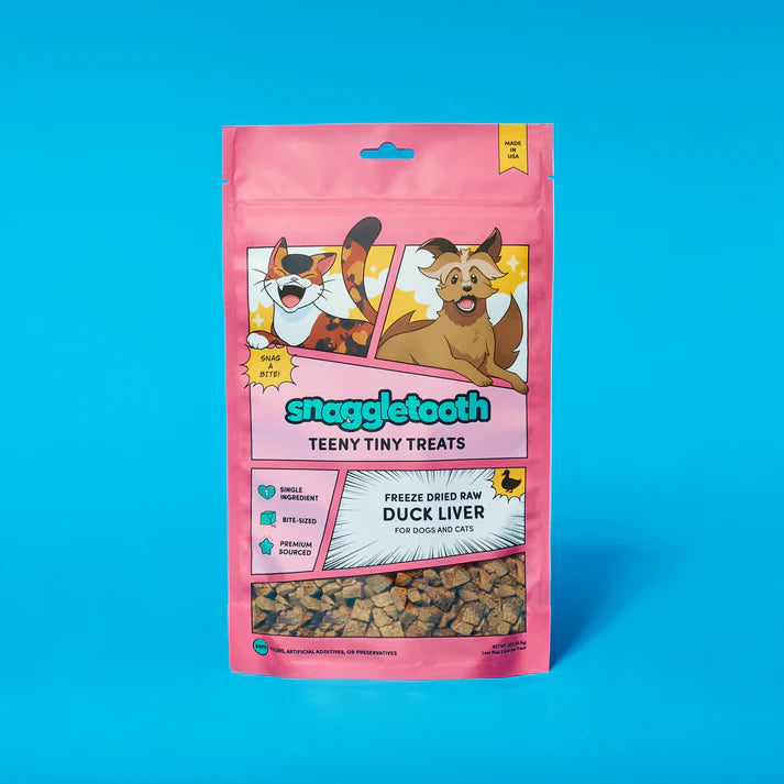 Up Dog X Snaggletooth Special Collab Bundle - Snaggletooth Teeny Tiny Treats package on a blue background