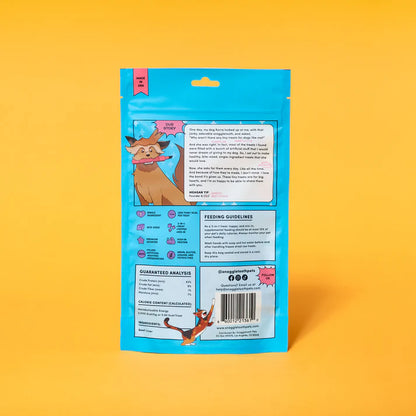 Up Dog X Snaggletooth Special Collab Bundle - Dog food package with cartoon dog illustrations on a yellow background