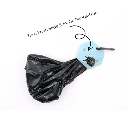 Up Dog Poop Bag Holder in use